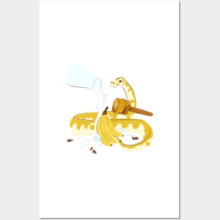 Cute Banana Python Smoothie Posters and Art